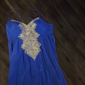 Blue Dress with Good Lace Detail